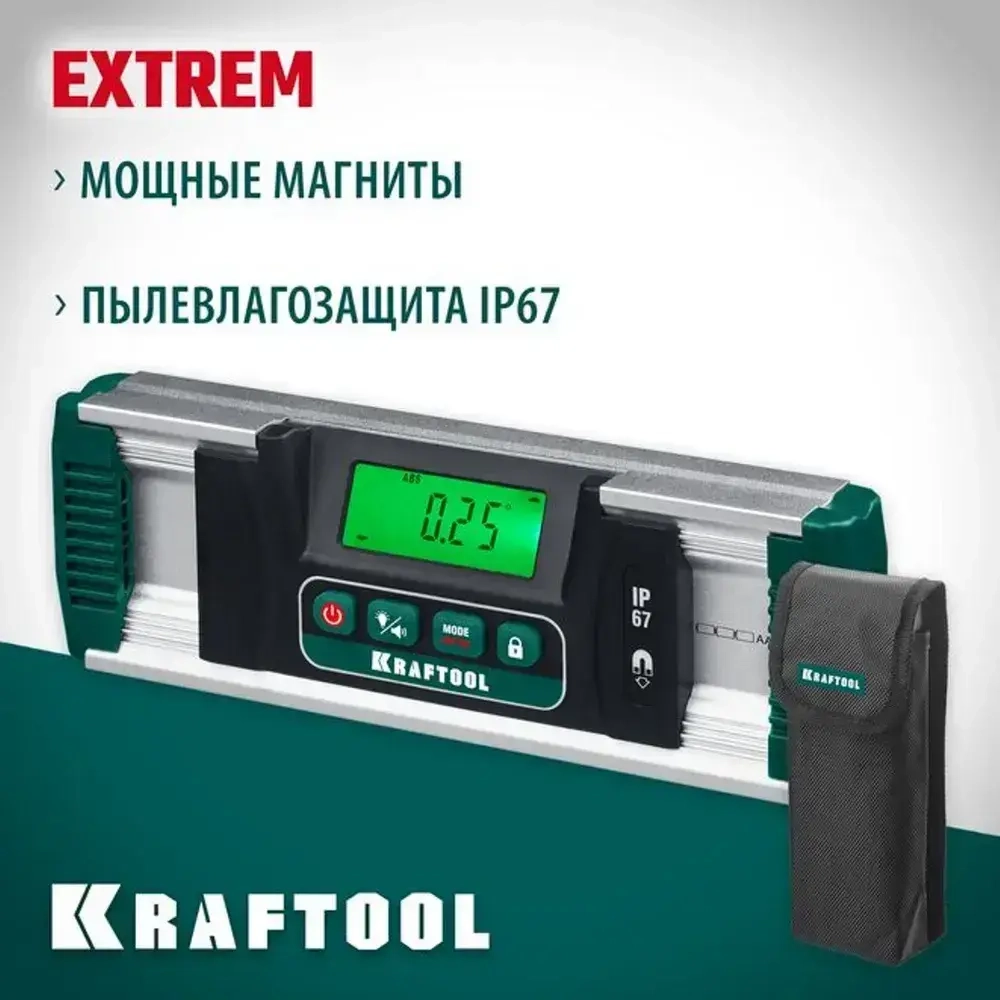 Электронный уровень-уклономер KRAFTOOL Extrem, 0-360 34686