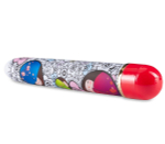 Яркий вибромассажёр с принтом Play Flirty - 17,8 см. (Цвет: разноцветный)