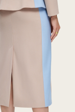 Бежевая юбка-карандаш с лампасами "Симона 2"