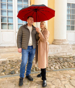 Зонт автомат c системой антиветер женский и мужской большой купол 10 спиц. Цвет синий.