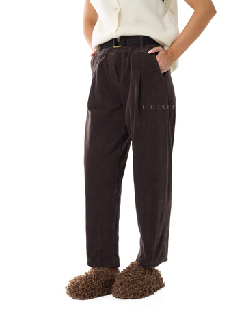 Шоколадные вельветовые брюки