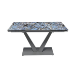 Стол раскладной Malibu (140+40+40), керамика глянцевая Lemurian Blue