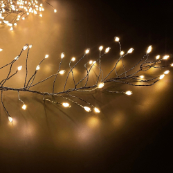 Гирлянда Кластер на черном проводе теплый белый свет 300см 480 ламп 8 функций Luca Lighting