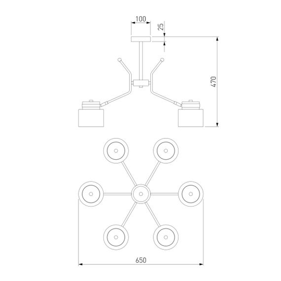 Потолочная люстра Eurosvet Batler 70133/6 черный