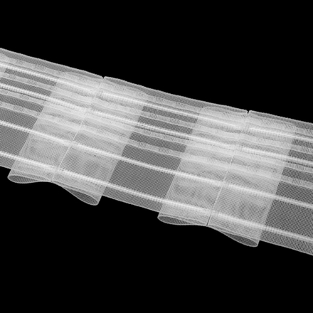 Шторная лента Oz-Is арт. 4418 М, бантовые складки, коэф. сборки 1:2,5; цвет прозрачный (ширина 100 мм)
