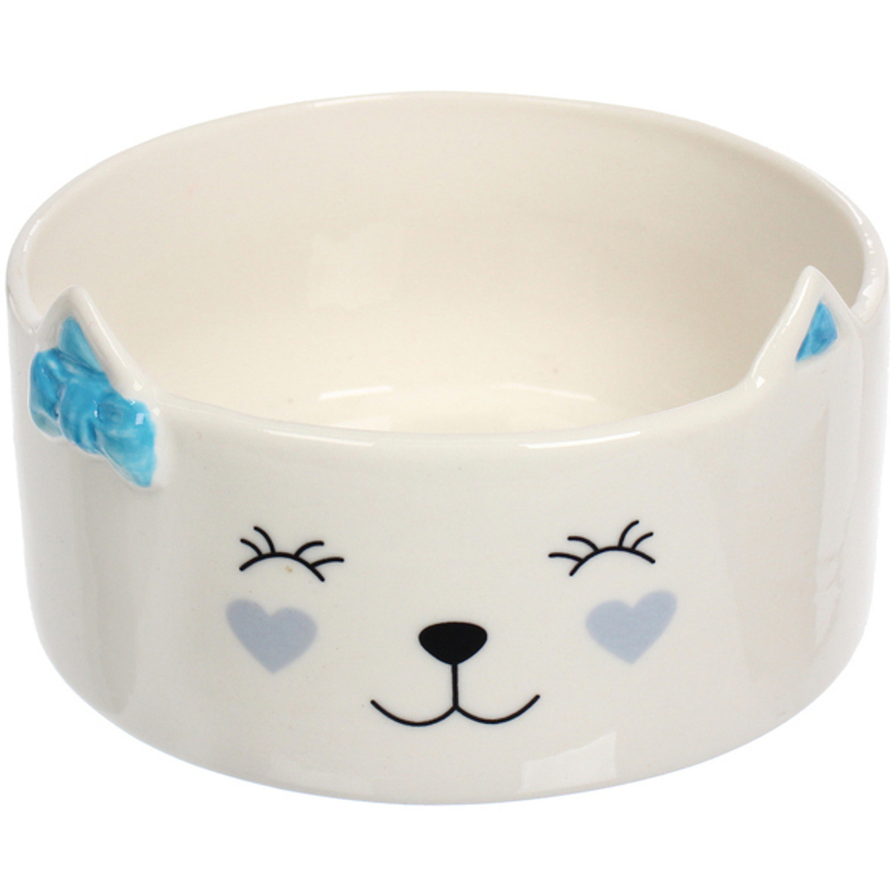 Миска керамическая «ЛАПУСИКИ», цвет голубой, 11,8*5,4см, 250мл