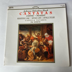 Винтажная виниловая пластинка LP J. S. Bach И. С. Бах, Krisztina Laki, Istvan Gati, Attila F lop, Capella Savaria, Pal Nemeth, Cantatas Coffee, Peasant (Венгрия 1983)