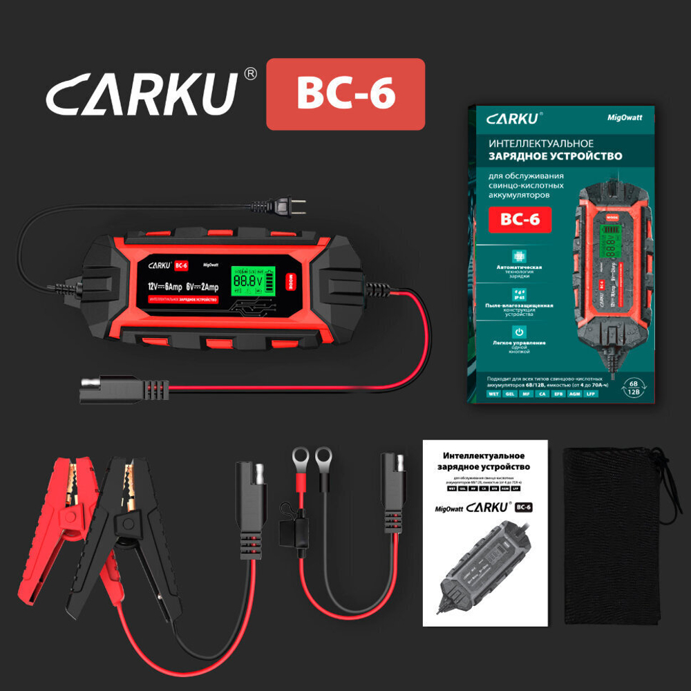 Зарядное устройство для аккумуляторов Carku BC-6