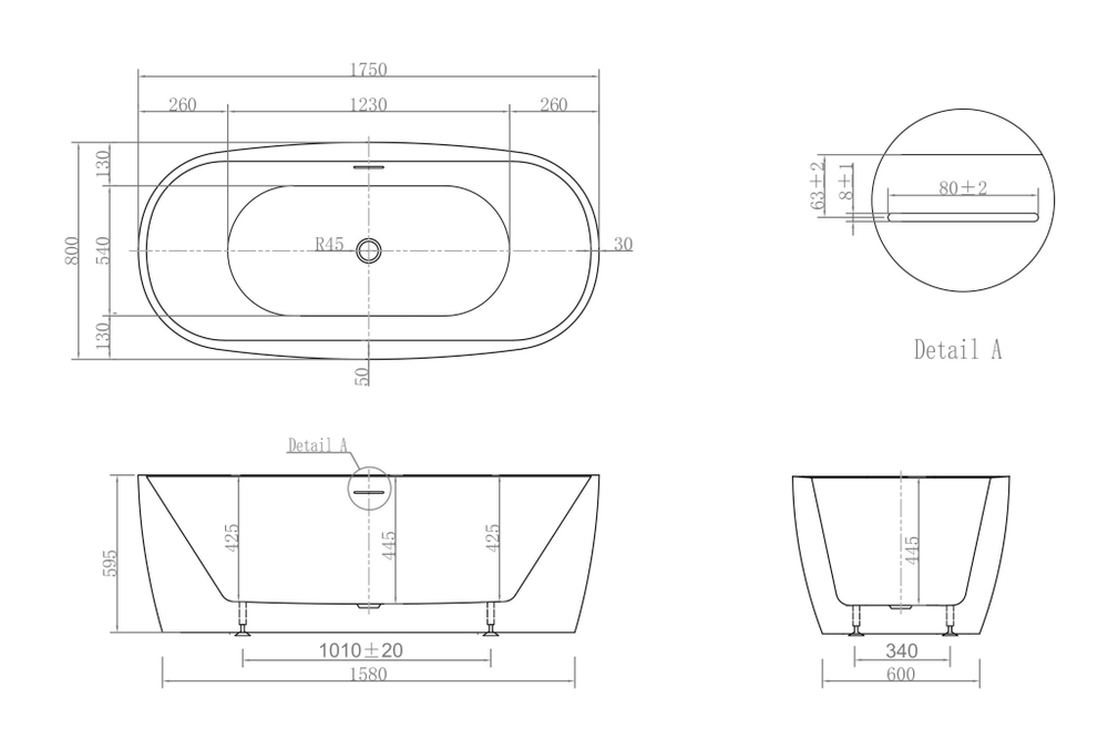 Акриловая ванна ABBER AB9219 белая