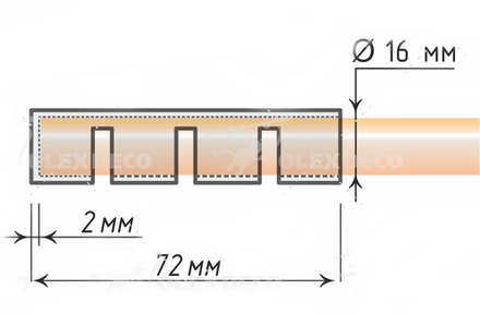 Карниз для штор Сириус d16 мм однорядный, цвет хром