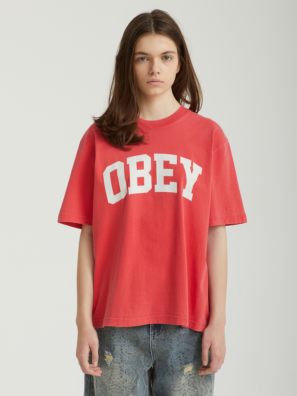 Женская Футболка Obey Collegiate Fill