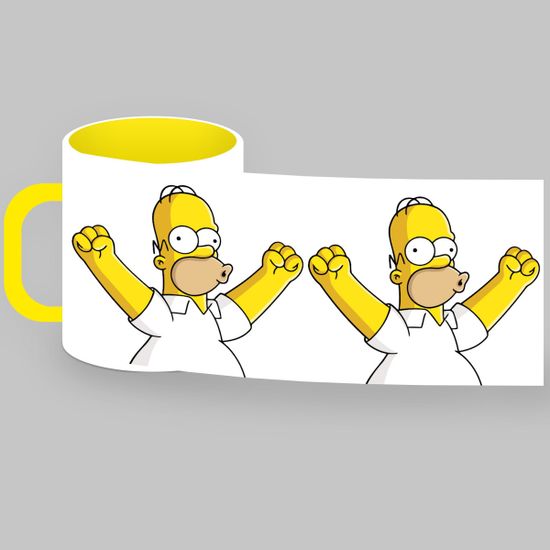 Кружка керамическая объем 330мл Симпсоны Пора домой, (желтая)