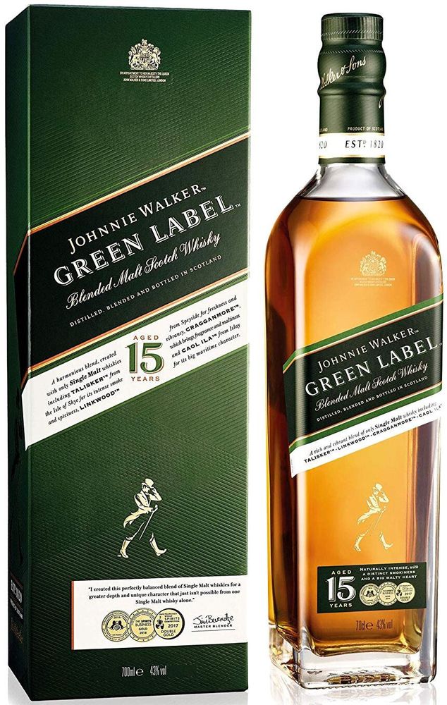 Виски Johnnie Walker Green Label 15 years old, 0.7 л.