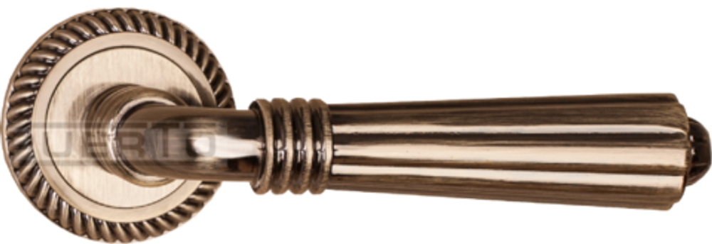 Ручка дверная al 508-08, никель матовый/никель блестящий, фабрика Пуэрто (гарантия - 6 месяцев)