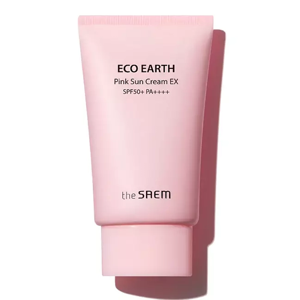 Крем солнцезащитный с каламиновой пудрой THE SAEM Eco Earth Pink Sun Cream EX SPF 50+ PA++++ 50 мл