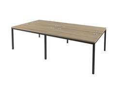 Бенч-система 2700х1432 для 4 рабочих мест на металлокаркасе Lite IL-51-02 Дуб Сонома/Антрацит