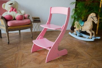 Расти стульчик «Павлин» для ребенка - Светло-Розовый, Деревянный 49x47x85