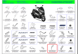 2DP-F8377-00-P4. BODY, COWLING 2. Gray Fairing NMAX GPD150A, NMX, N-Max