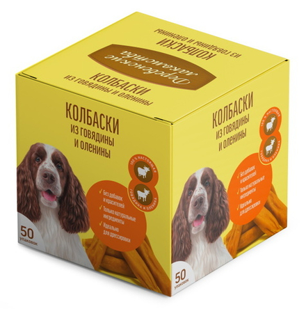 Деревенские лакомства для собак Мини колбаски говядина оленина 50х8г
