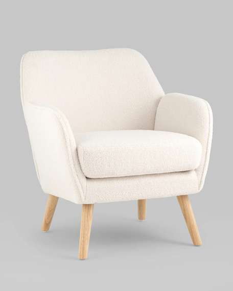 Кресло Richie, белая обивка тедди