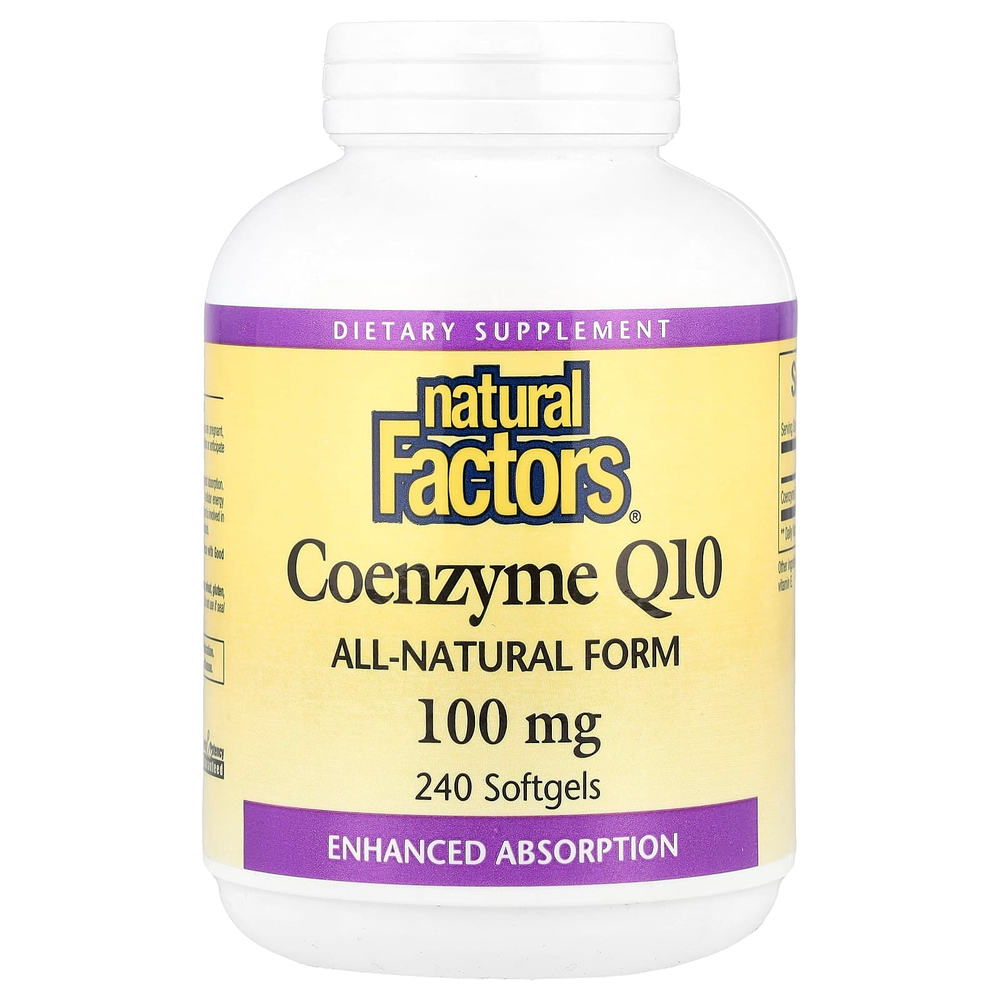 Natural Factors, Кофермент Q10, 100 мг, 240 мягких желатиновых капсул