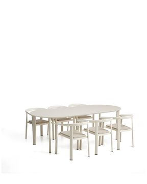 Комплект садовой мебели Erice стол и 6 стульев из алюминия цвета экрю и веревки