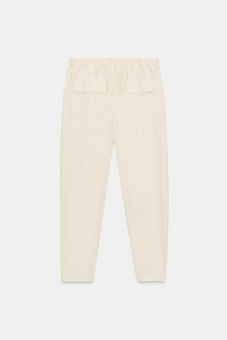 ZARA БРЮКИ С ЭЛАСТИЧНЫМ ПОЯСОМ, СВЕТЛО-БЕЖЕВЫЙ