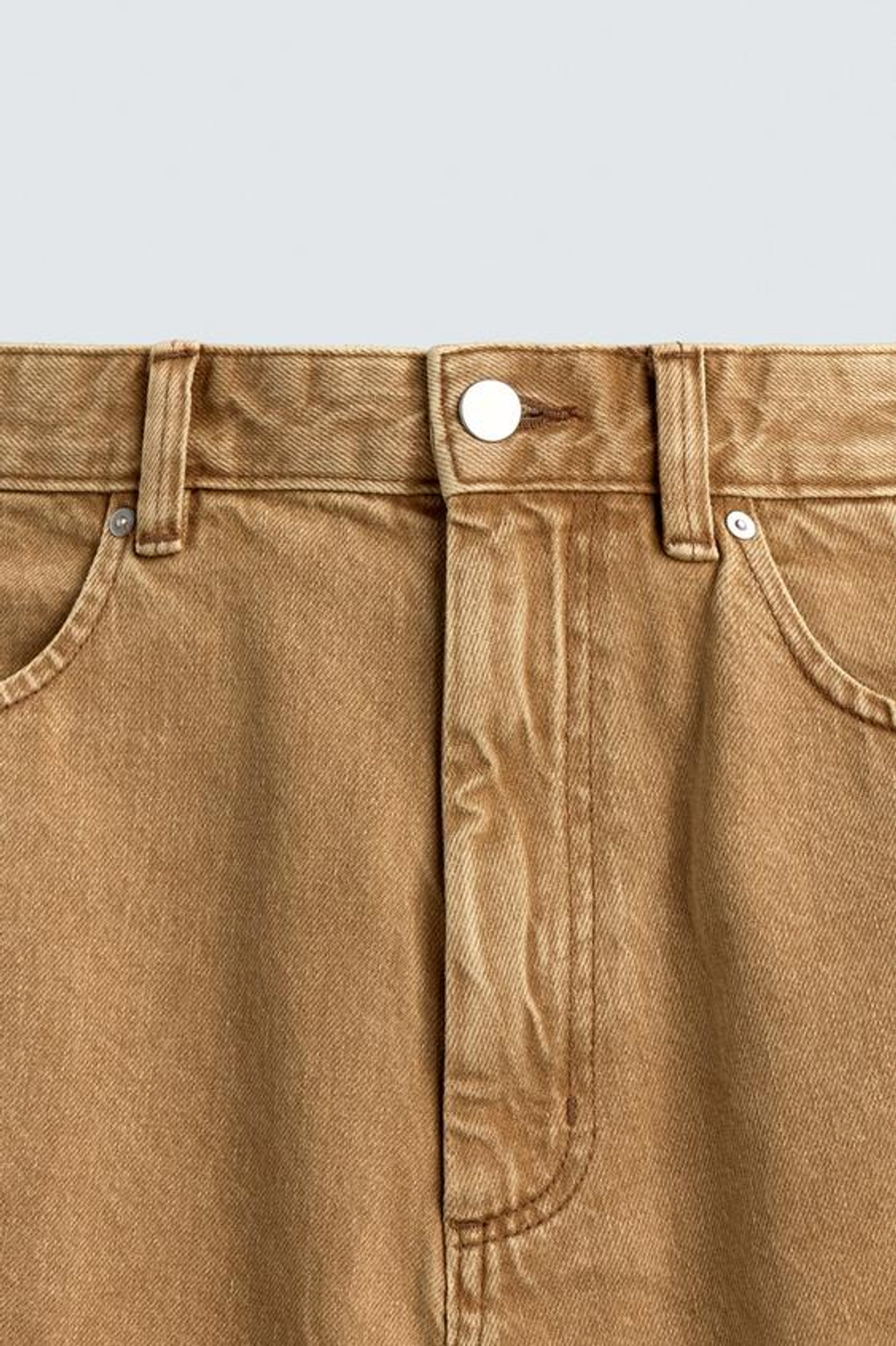ZARA ШОРТЫ BAGGY FIT С ПУГОВИЦАМИ, РЫЖЕВАТО-КОРИЧНЕВЫЙ