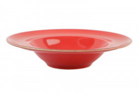 Тарелка глубокая 26 см с полями фарфор цвет красный Seasons