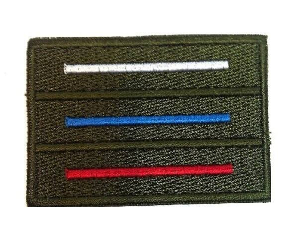 Шеврон Флаг РФ оливковый фон
