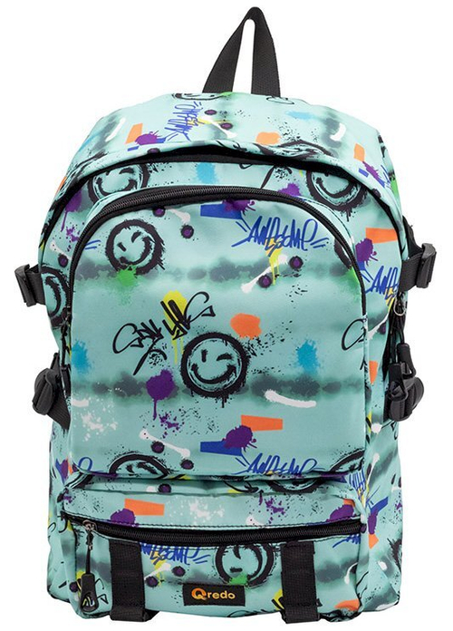 Рюкзак Qredo Emoji, 43х31х13 см, 1 отделение, 4 внешних кармана, уплотнительная спинка