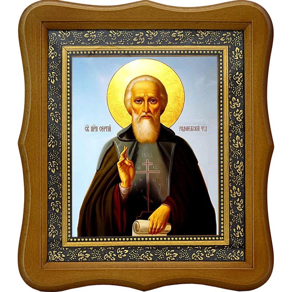 Сергий Радонежский Преподобный. Икона на холсте.