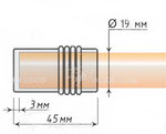 Карниз кованый для штор Цилиндр d19/19 мм двухрядный, цвет хром матовый