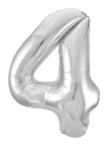 Р Цифра 4 Slim Серебро (40''/102 см)
