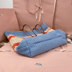 Miu Miu Woven Fabric Tote Bag