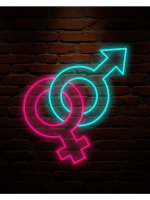 Неновая вывеска мужское женское