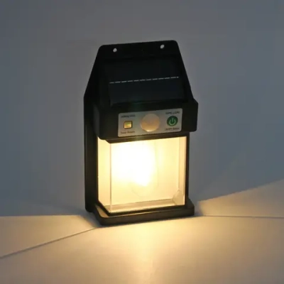 Фонарь садовый «Волшебство ночи» 16*10*4,5 см, на солнечной батарее (свеч., теплый белый) 1 LED, 3 реж., датчик движ.