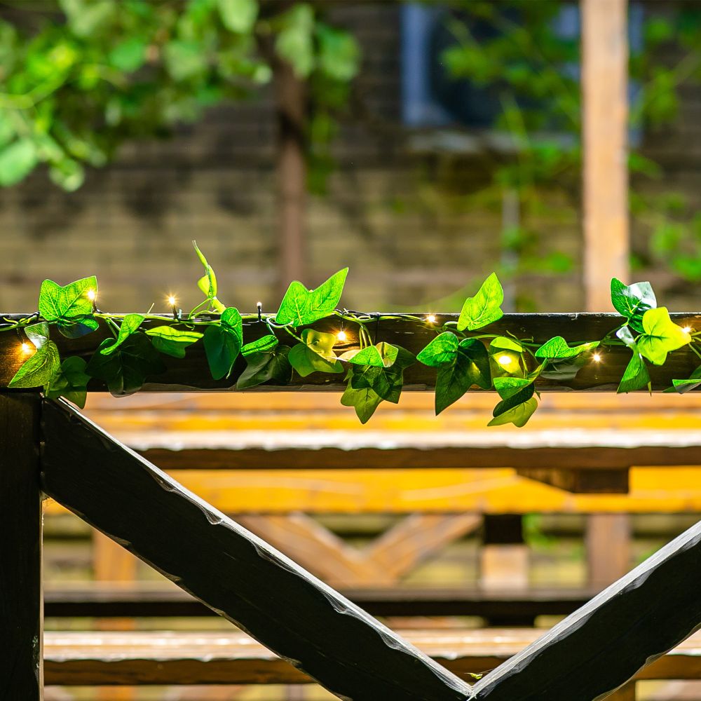 USL-S-135-PT2000 IVY Садовая гирлянда на солнечной батарее Плющ. 20 светодиодов. Теплый белый свет. 1xАА Ni-Mh аккумулятор в-к. IP44. TM Uniel