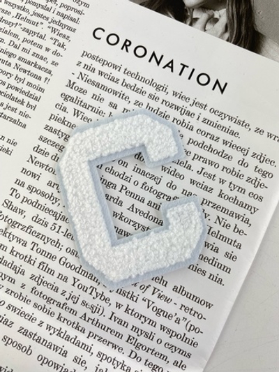 Буква С - Нашивка белая, 8см (ОЗ26)