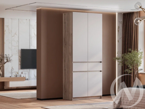 Шкаф 2-х створчатый ШК-03 Прихожая Багира (дуб смоки/кашемир)