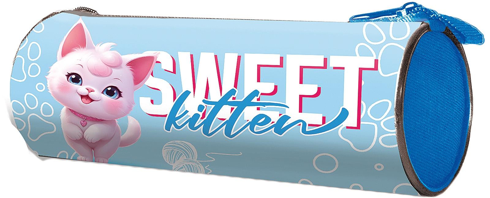 Пенал-тубус на молнии, малый, печать на ткани 210/65 "Пушистик" (Пчёлка)