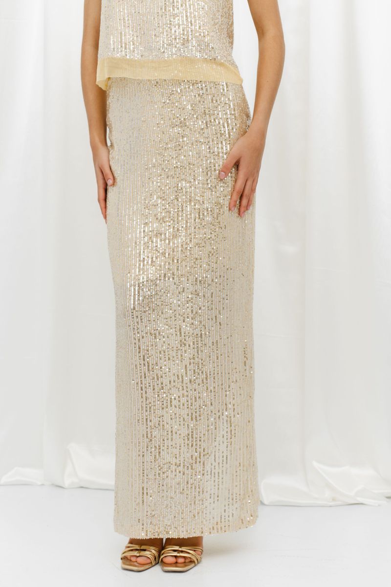 Юбка из пайеток макси