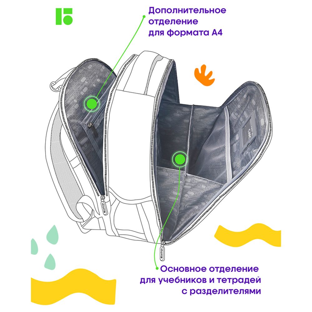 Ранец Berlingo Expert Mini Fury road 36х27х14см, 2 отд., анатомическая спинка, с мешком д/обуви