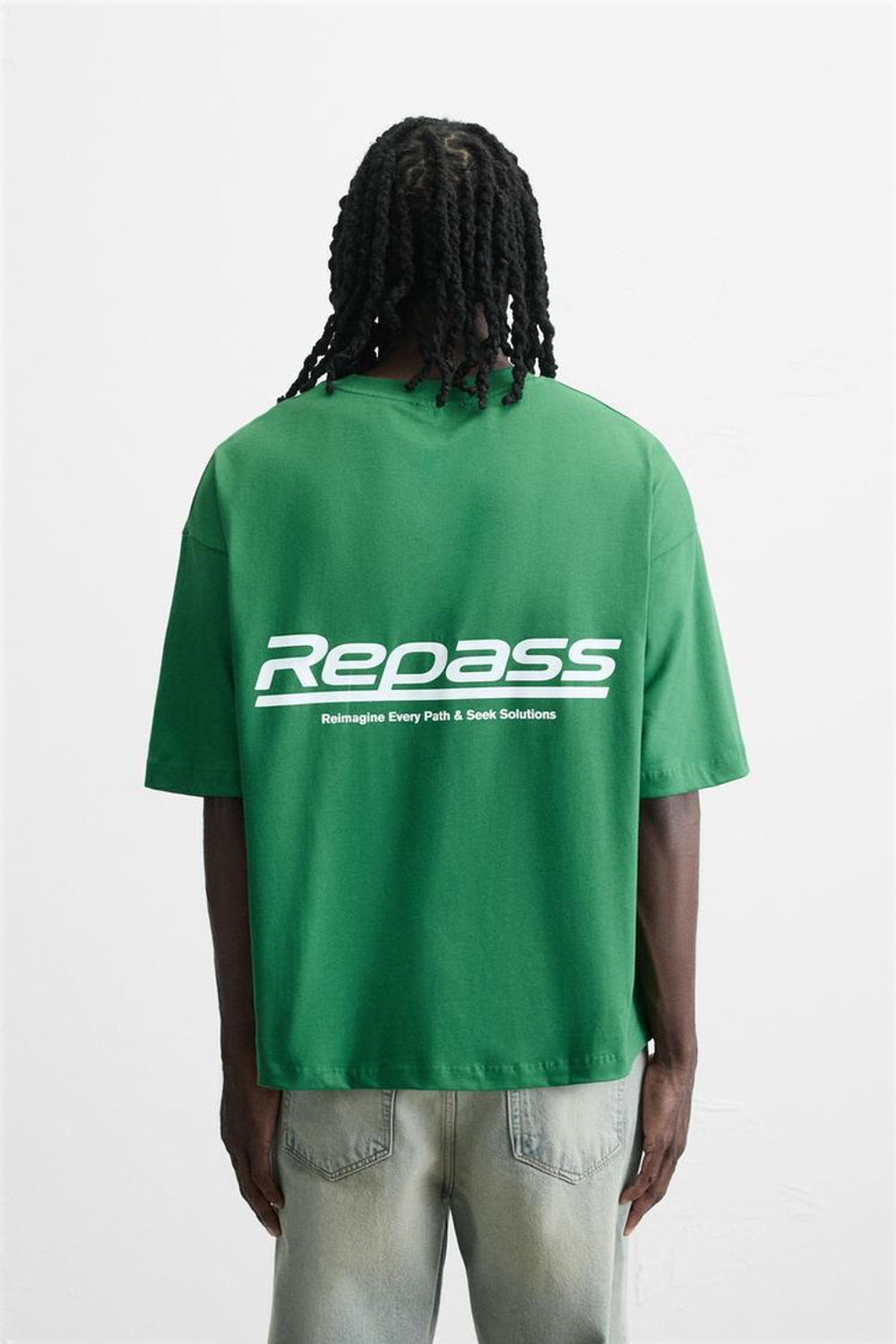 ZARA ФУТБОЛКА С СЕТЧАТОЙ ВСТАВКОЙ, ЗЕЛЕНЫЙ