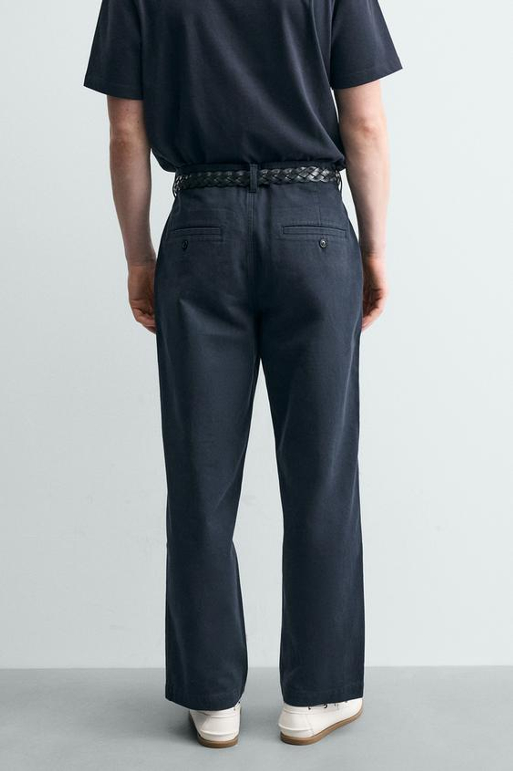 ZARA БРЮКИ ЧИНОС STRAIGHT FIT, МОРСКОЙ СИНИЙ