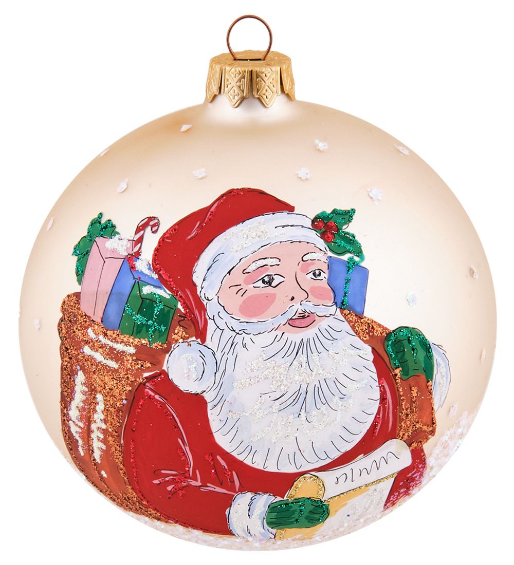 НФШ-1686 Ел.украшение Шар «Дед Мороз» 100 мм