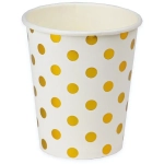 Бумажные стаканы с золотым тиснением Горох,250 мл,6 шт, еврослот СП-5197