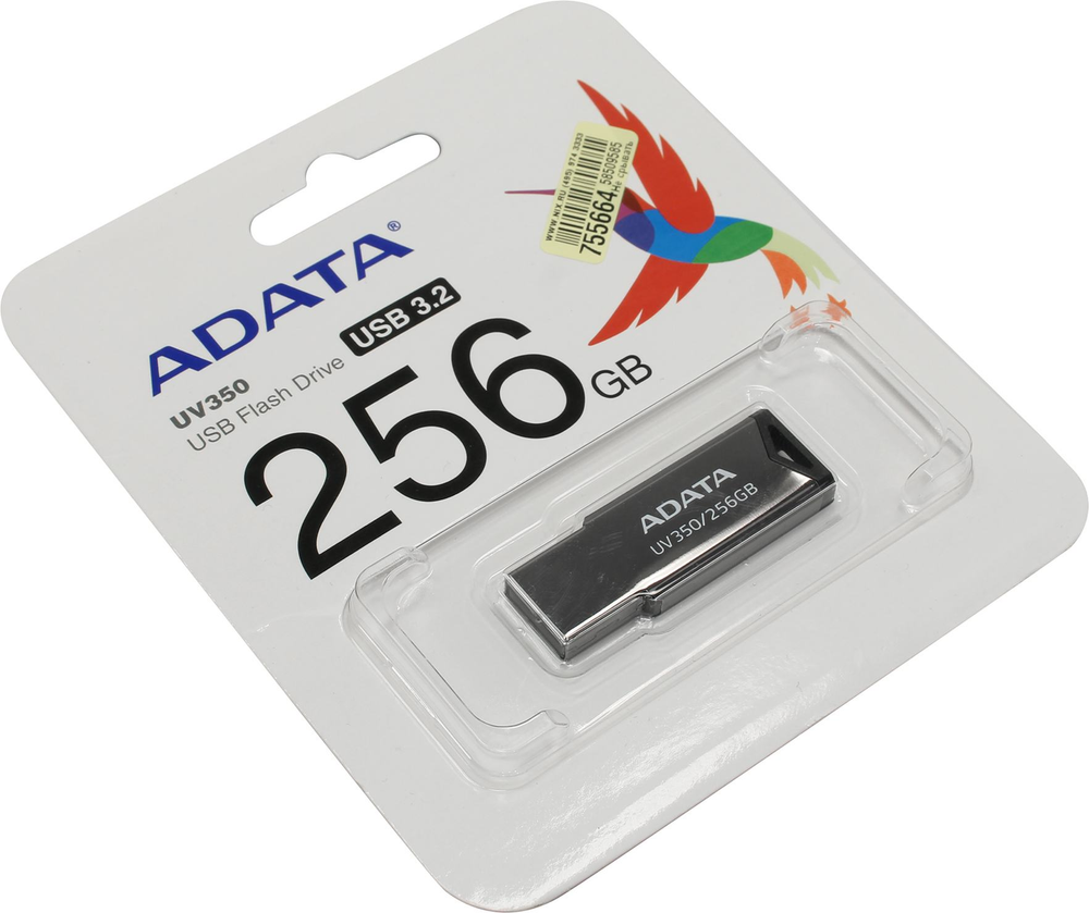 ADATA UV350 &lt;AUV350-256G-RBK&gt; USB3.2  Flash Drive  256Gb