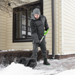 Лопата для уборки снега, полипропилен, 535х375х1400, стальной черенок, BASE Palisad