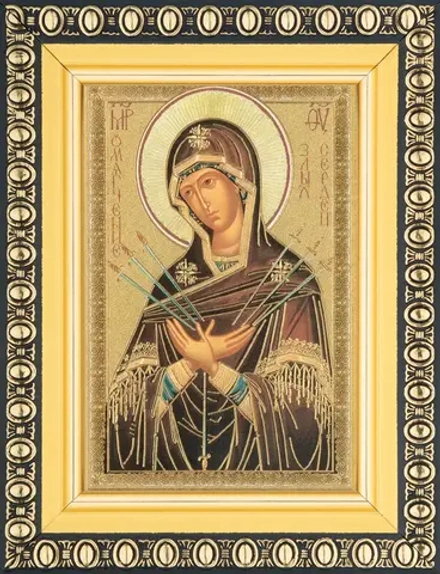 Икона БМ "Умягчение злых сердец" 6х9 в раме 8х11